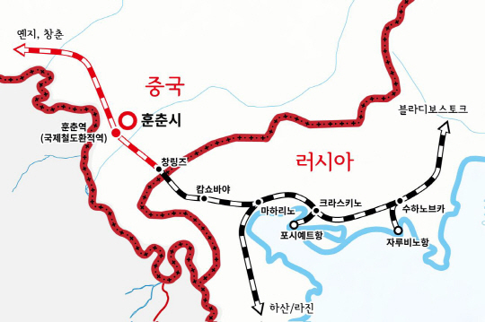 중국 훈춘-러시아 극동 연계교통망. 제공=한국교통연구원