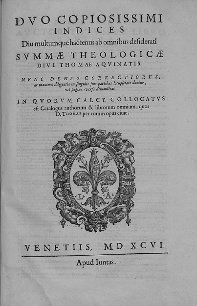 《신학 대전》(神學大全, Summa theologica)(1265-1273)은 중세의 스콜라 학파였던 기독교 신학자 토마스 아퀴나스의 대표적 저서이다. 출처=위키백과