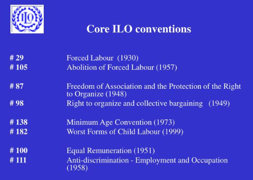 국제노동기구 8개 핵심협약(Core Conventions)