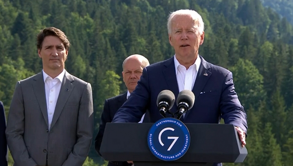 G7에서 연설하는 바이든 미 대통령. 사진=백악관 공식 페이스북